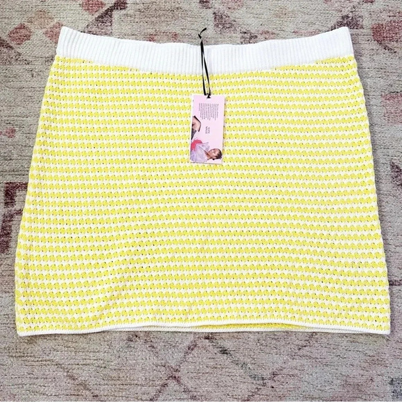 NWT Future Collective Alani Noelle• Womens Crochet Checkered Mini Skirt size XXL - Picture 8 of 11